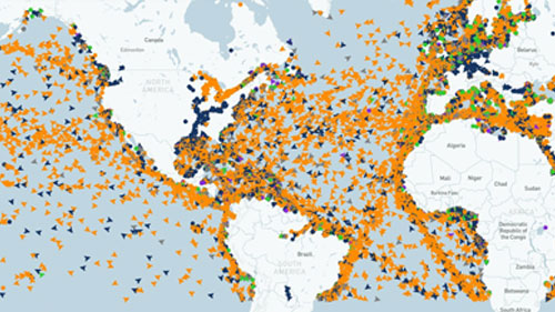 Global Vessel Tracking live AIS map illustration